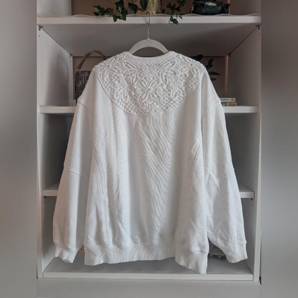 Aerie Keep It Light Crochet Crew Sweatshirt - Picture 2 of 3